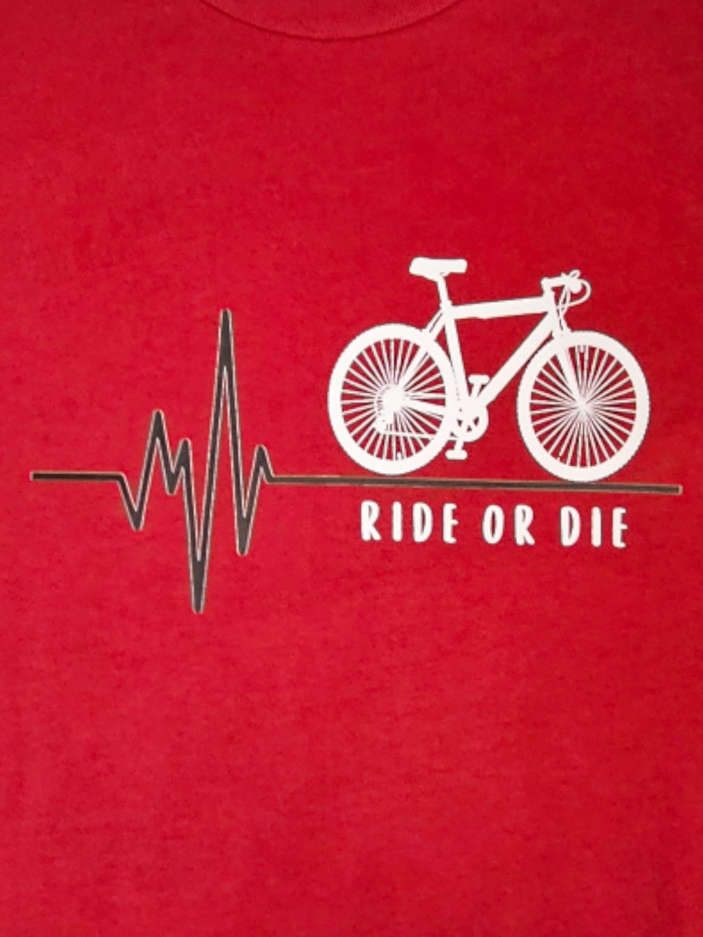 Ride or Die T-shirt express your passion for biking "A unique shirt featuring intricate stitching details, adding a touch of texture to a classic design."
