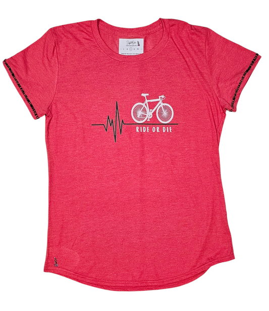 Ride or Die T-shirt express your passion for biking "A unique shirt featuring intricate stitching details, adding a touch of texture to a classic design."